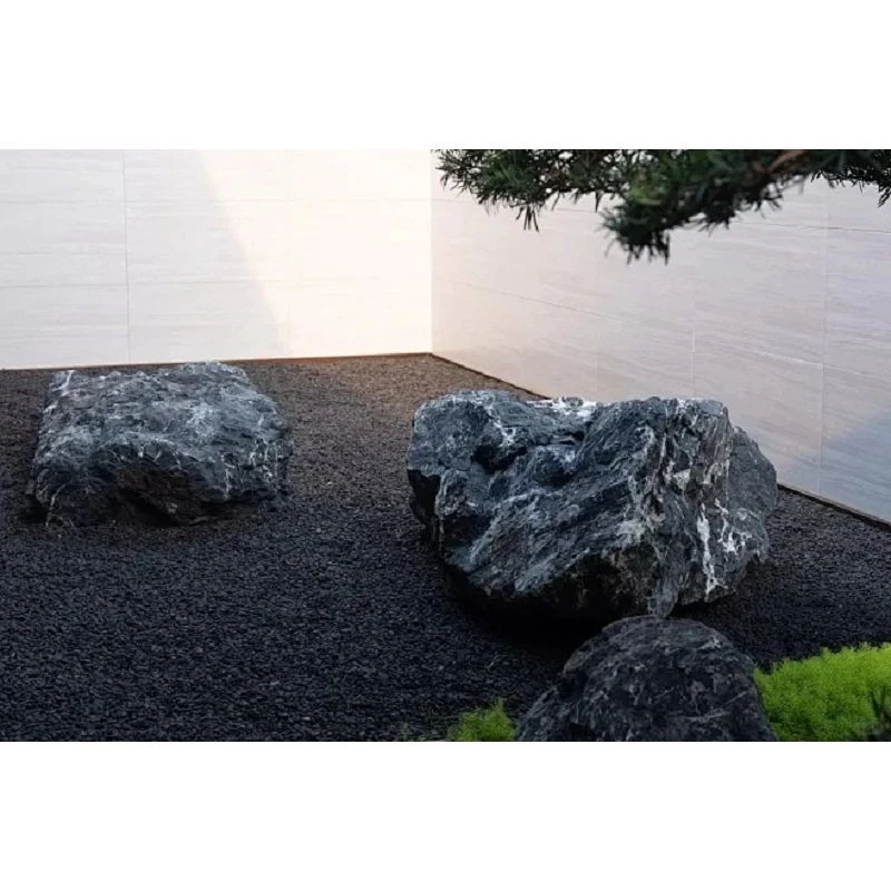 Matte Black Garden Boulders