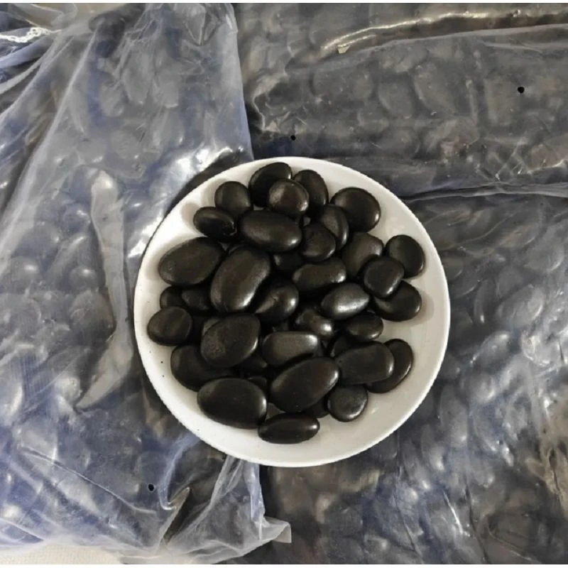 Polished Black River Pebbles