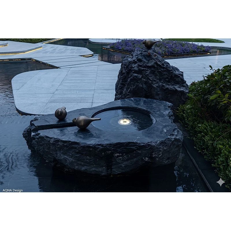 River Stone Bird Bath